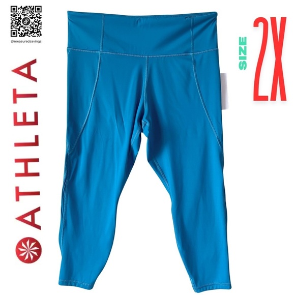 Athleta [2X - NWT] Lightning Stash 7/8 Tights Leggings in Teal - Picture 7 of 8